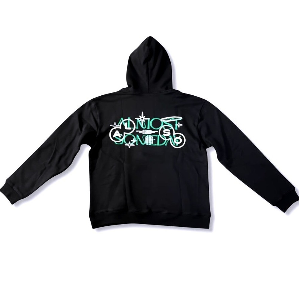 ALMOST SOMEDAY Fantasy Hoodie Black Mens‎ Size M Graphic Print